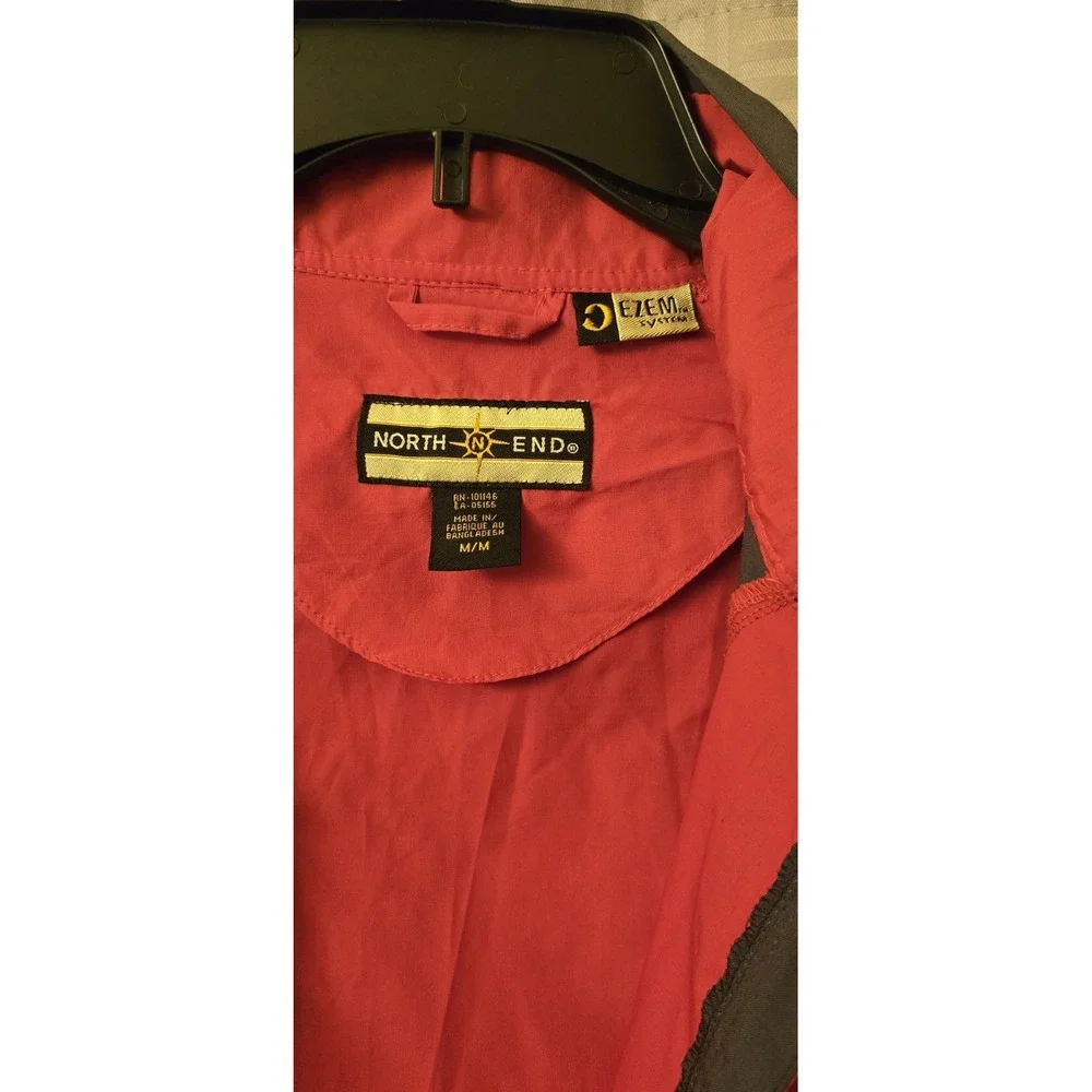 North End Mens Red Long Sleeve Full-Zip Windbreaker‎ Jacket Size Medium